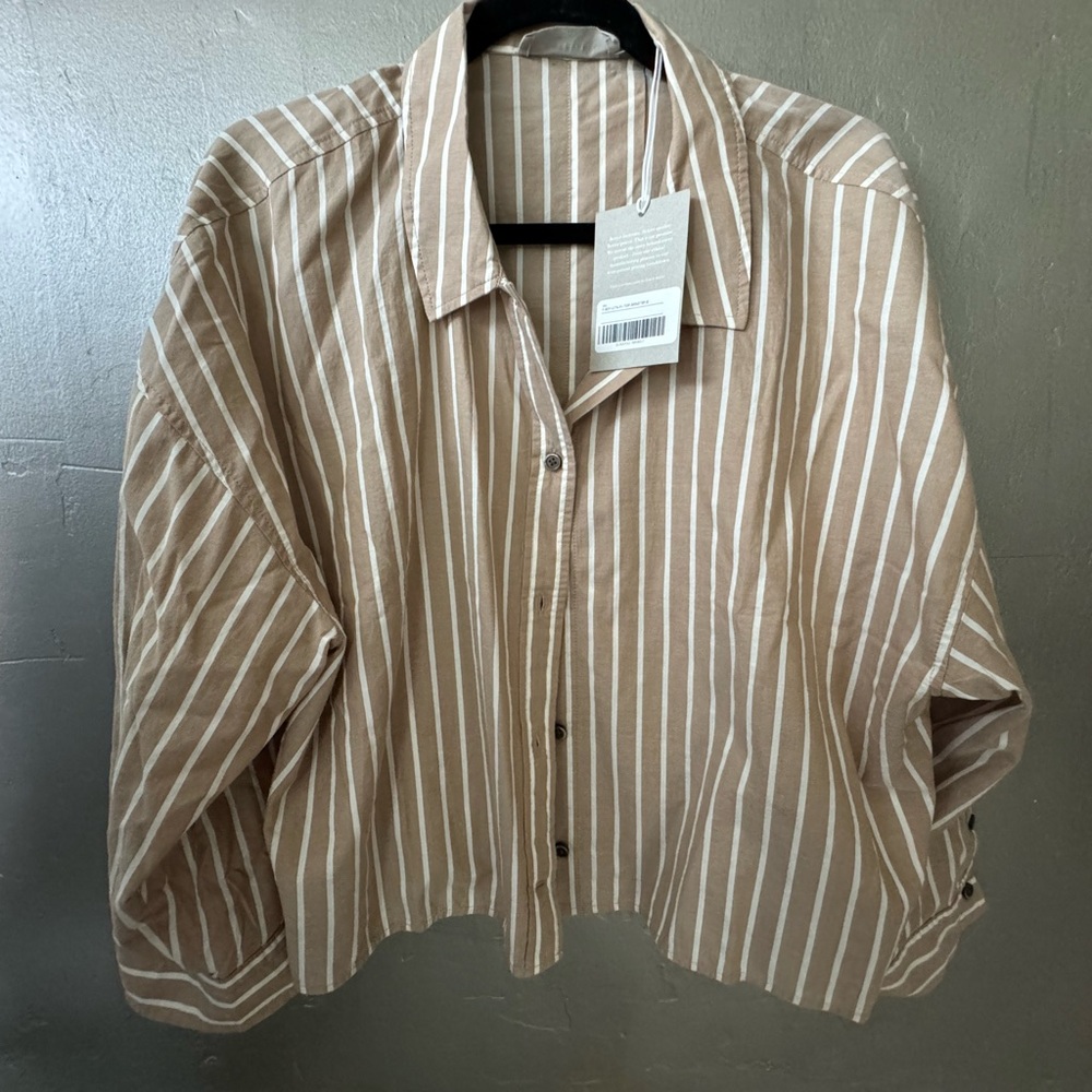 BNWT Everlane Cropped Cotton PJ top, Women’s size XL